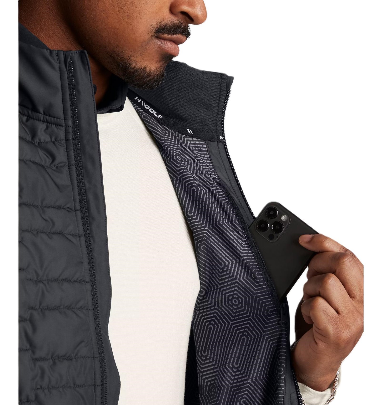 Under Armour Drive Pro Insulated chaleco de hombre, negro/plata metálico