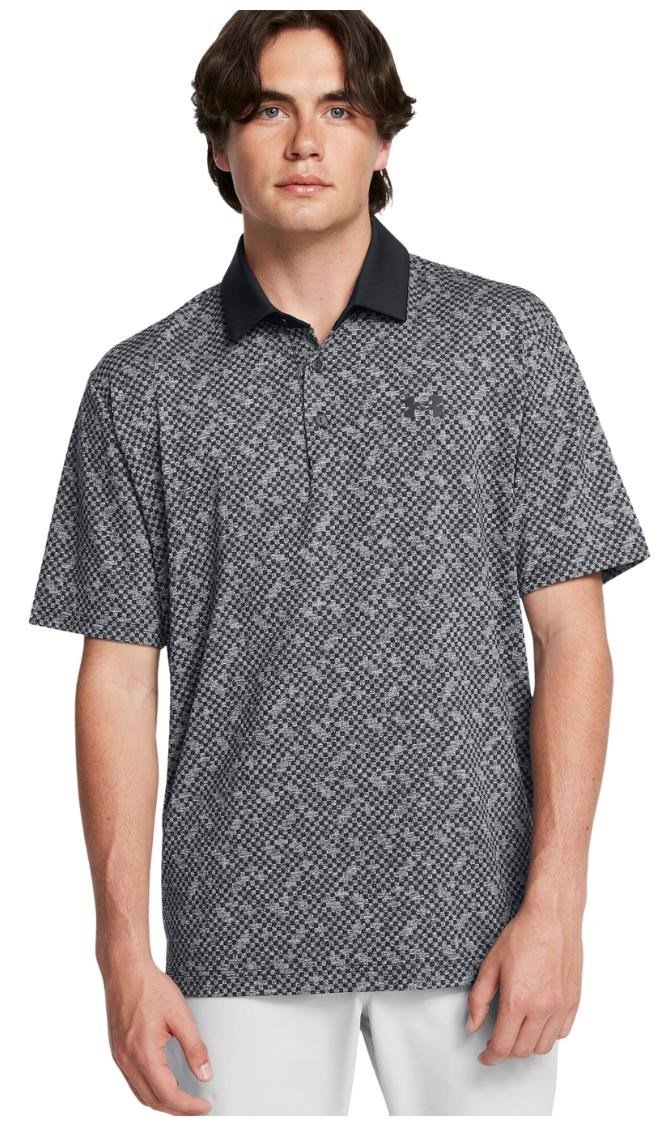 Under Armour Playoff 3.0 Check Jaquard polo de hombre, negro/blanco