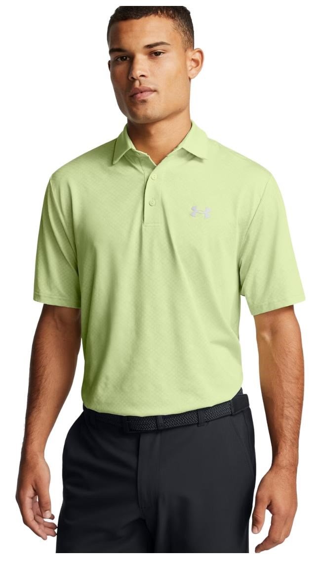 Under Armour Playoff 3.0 Check Jaquard polo de hombre, retro green/white/forest green