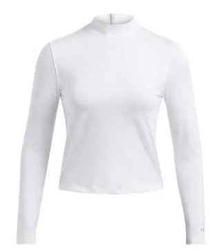 Under Armour Drive Long Sleeve Mock camiseta de manga larga para mujer, blanca