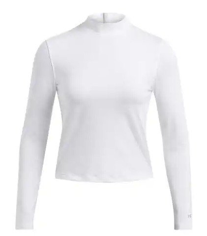 Under Armour Drive Long Sleeve Mock camiseta de manga larga para mujer, blanca
