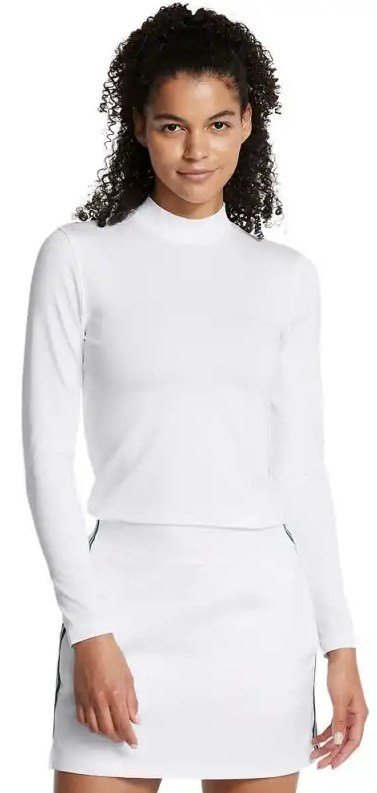 Under Armour Drive Long Sleeve Mock camiseta de manga larga para mujer, blanca