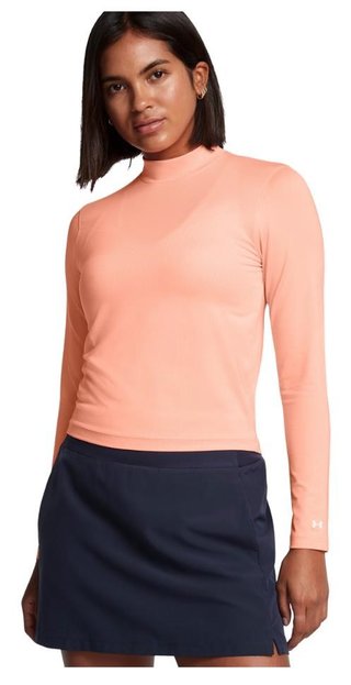Under Armour Drive Long Sleeve Mock camiseta de manga larga para mujer, naranja flare