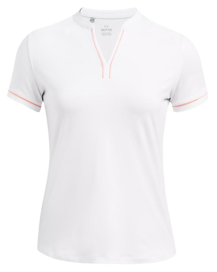 Under Armour Playoff 3.0 Novelty polo de mujer, blanco/naranja flarer