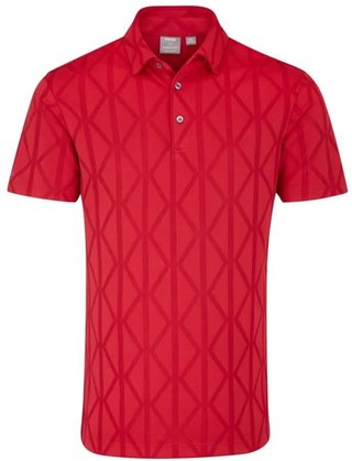 PING Lenny Jacquard polo de hombre, rich red