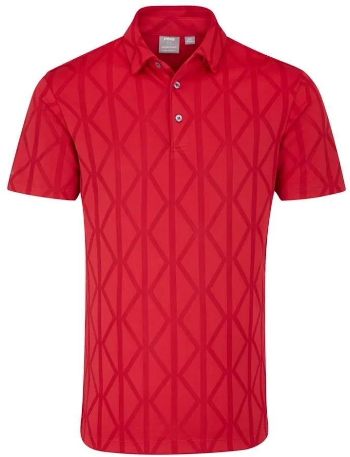 PING Lenny Jacquard polo de hombre, rich red