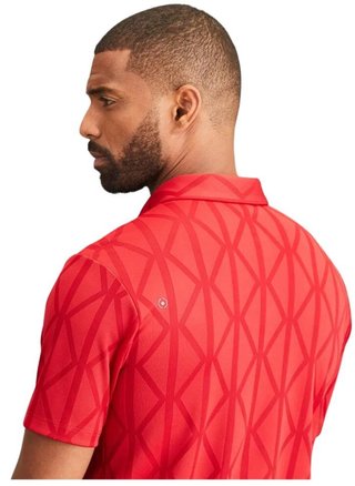 PING Lenny Jacquard polo de hombre, rich red