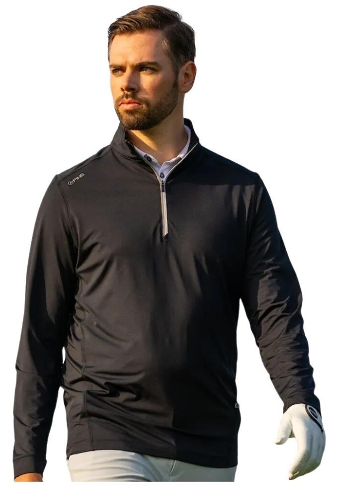 PING Latham Half Zip chaqueta polar de hombre, negra