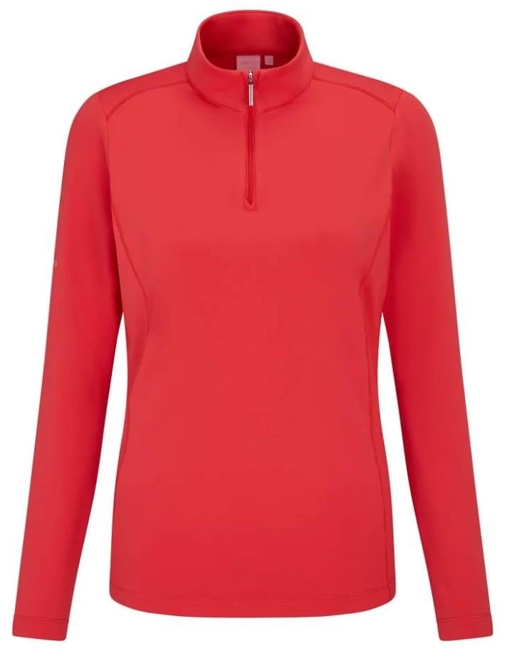 PING Aveline Half Zip de manga larga para mujer, cayenne