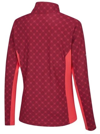 PING Lolette Printed manga larga polo de mujer, tibetan red multi/cayenne