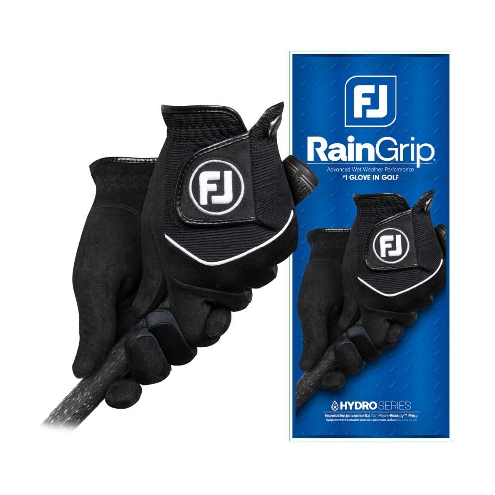 FootJoy RainGrip 24 guantes de golf para hombre (par), negro