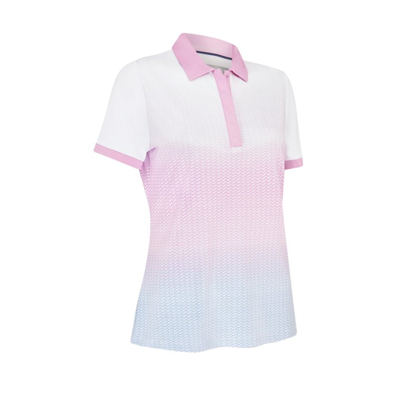 Callaway Chev Gradient de manga corta polo de mujer, brilliant white