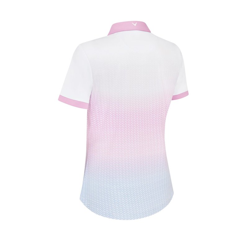 Callaway Chev Gradient de manga corta polo de mujer, brilliant white