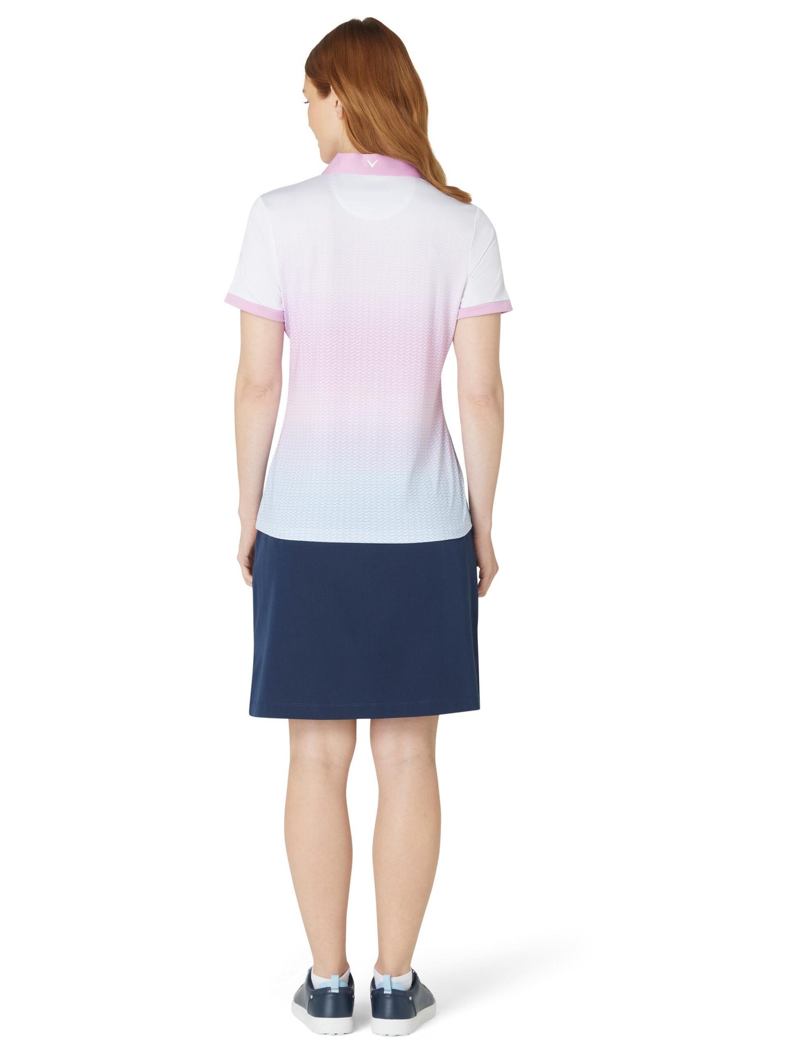 Callaway Chev Gradient de manga corta polo de mujer, brilliant white