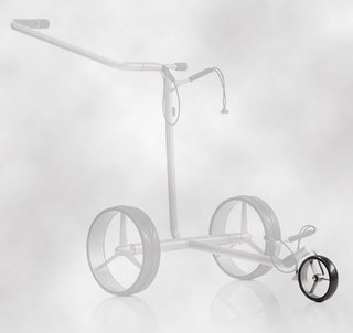 JuStar rueda delantera para carrito eléctrico JuStar Silver, llanta titanio, neumático negro