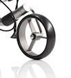JuStar rueda delantera para carrito eléctrico JuStar Silver, llanta titanio, neumático negro