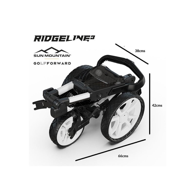 Sun Mountain Ridgeline 3 carrito de golf manual, negro