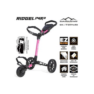 Sun Mountain Ridgeline 3 carrito de golf manual, rosa
