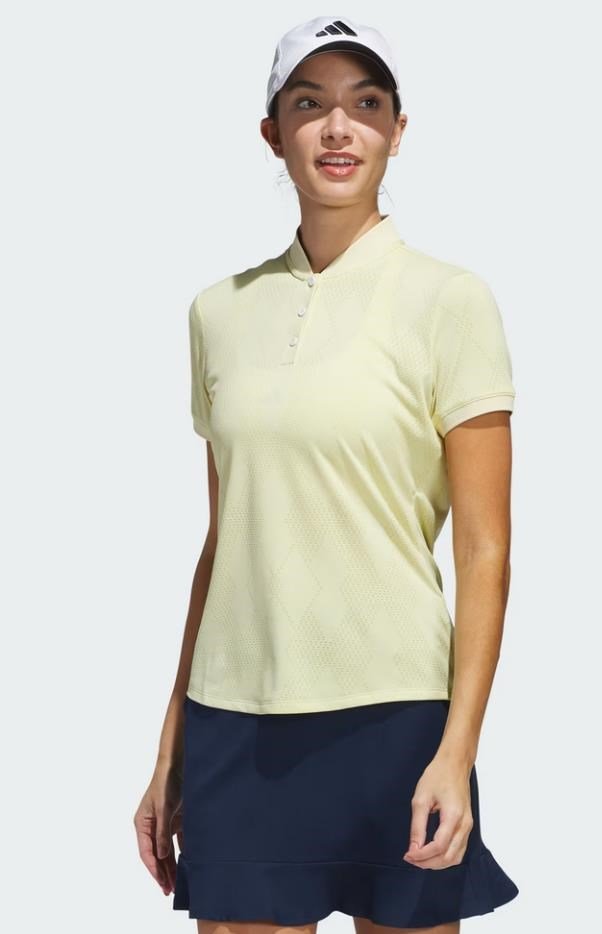 Adidas Ultimate365 Diamond Jacquard polo de mujer, amarillo polvo