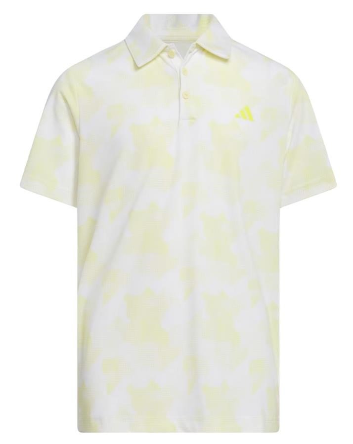 Adidas Printed Scripted junior polo, blanco/amarillo polvo