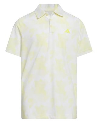 Adidas Printed Scripted junior polo, blanco/amarillo polvo
