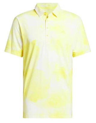 Adidas Ultimate365 Tour Printed polo de hombre, blanco/amarillo polvo