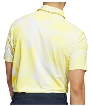 Adidas Ultimate365 Tour Printed polo de hombre, blanco/amarillo polvo