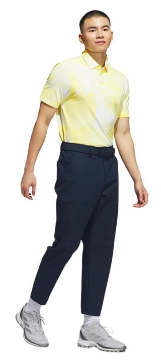 Adidas Ultimate365 Tour Printed polo de hombre, blanco/amarillo polvo
