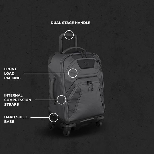 Ogio Renegade 22" 4-Wheel Travel Bag 33L bolsa de golf titanio