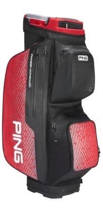 PING Pioneer Monsoon cart bag, negro/rojo