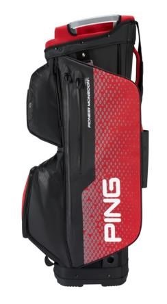 PING Pioneer Monsoon cart bag, negro/rojo