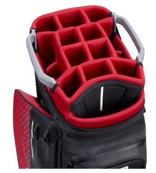 PING Pioneer Monsoon cart bag, negro/rojo