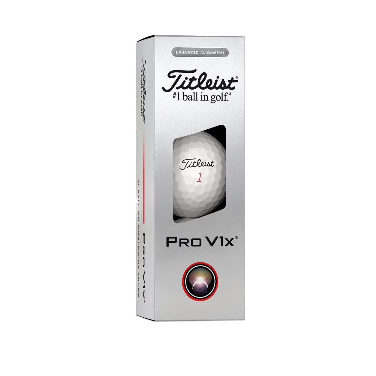 Titleist Pro V1x 2025 pelotas de golf, Enhanced Alignment