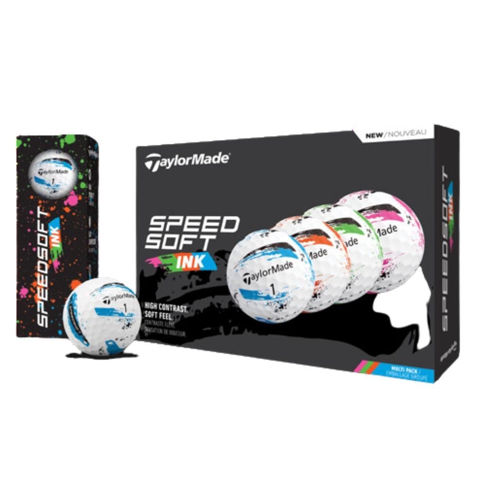 TaylorMade SpeedSoft Ink bolas de golf (12 bolas), multi