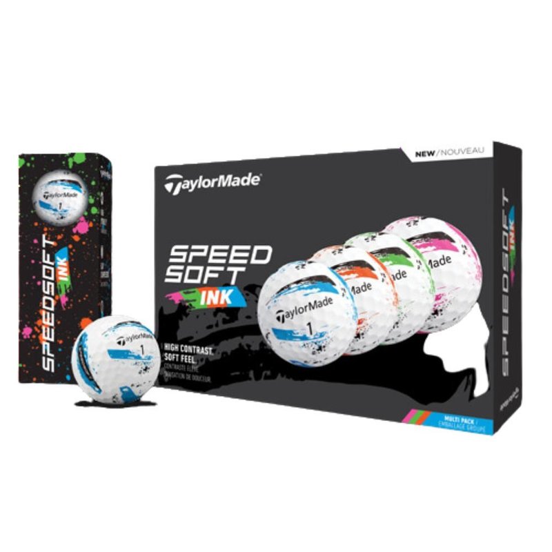 TaylorMade SpeedSoft Ink bolas de golf (12 bolas), multi