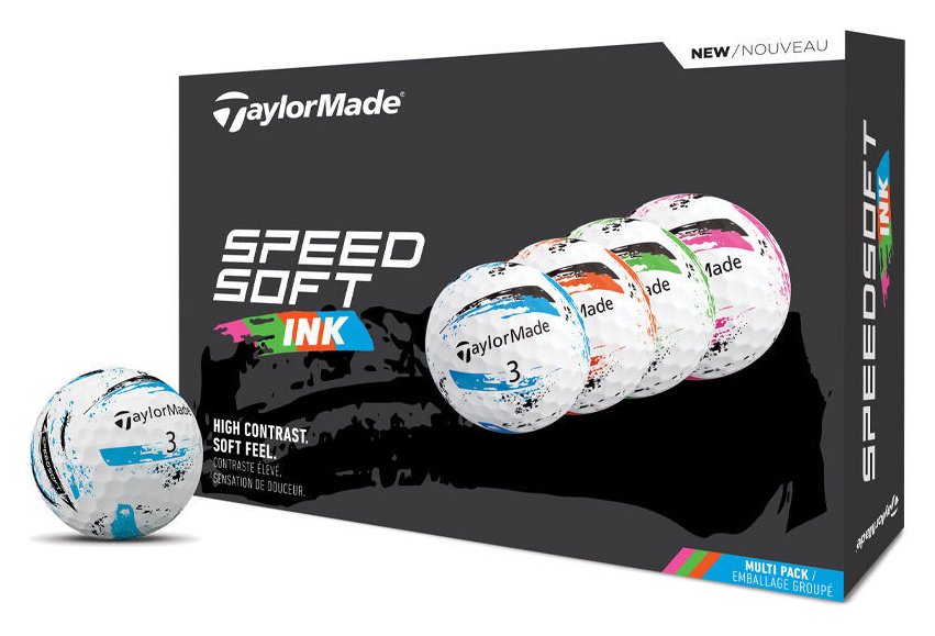 TaylorMade SpeedSoft Ink bolas de golf (12 bolas), multi