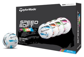 TaylorMade SpeedSoft Ink bolas de golf (12 bolas), multi