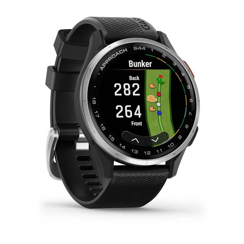 Garmin Approach S44 GPS Watch, negro/plata aluminio