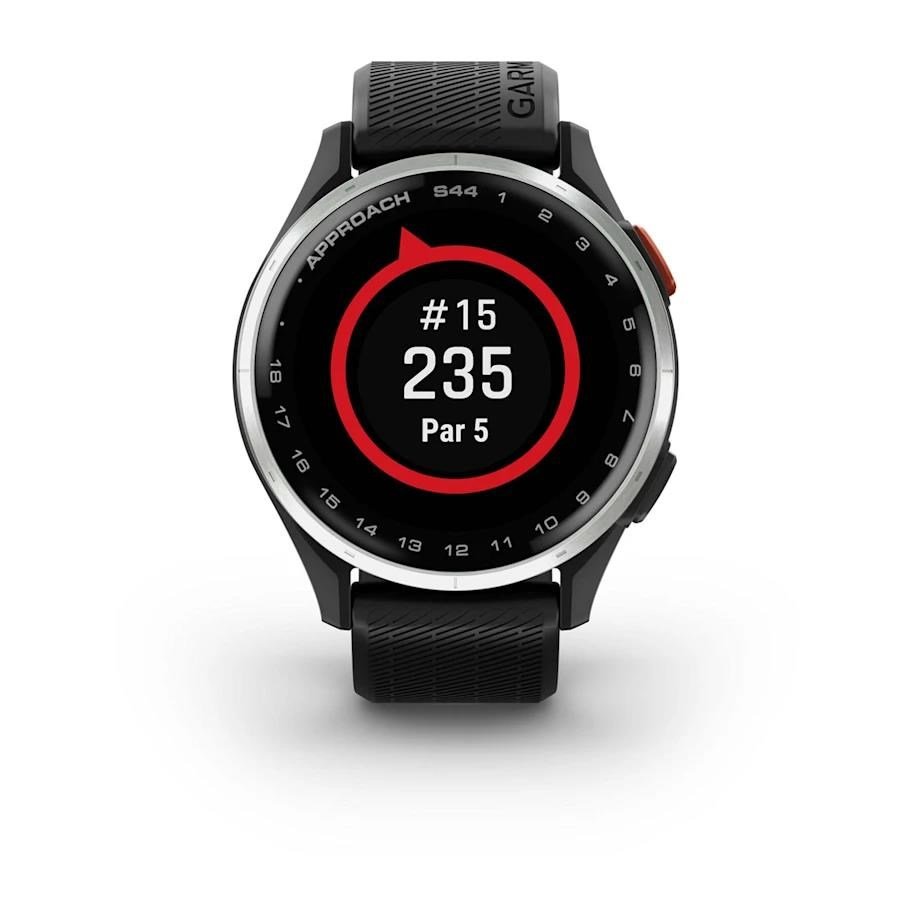 Garmin Approach S44 GPS Watch, negro/plata aluminio