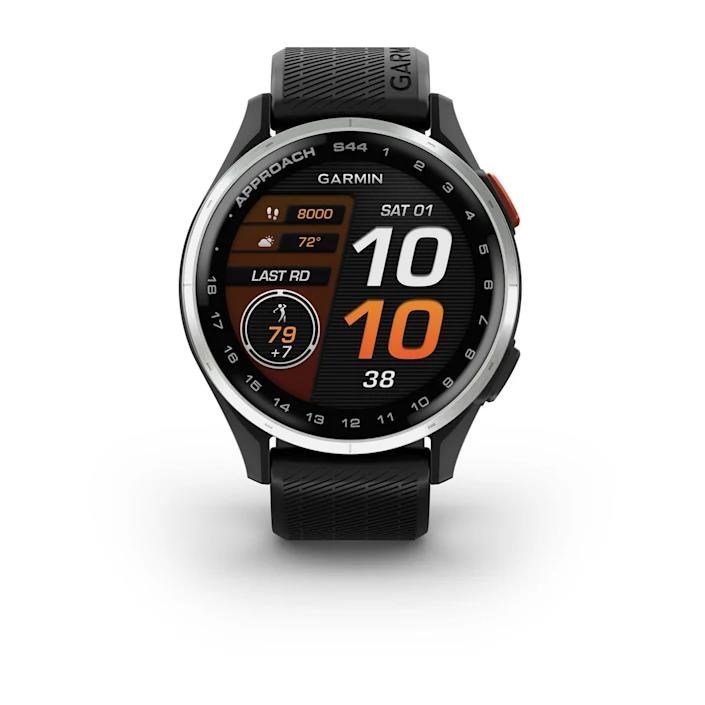 Garmin Approach S44 GPS Watch, negro/plata aluminio