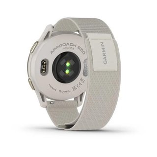 Garmin Approach S50 GPS Watch, marfil nylon/oro crema aluminio