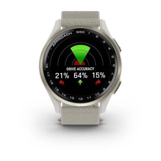 Garmin Approach S50 GPS Watch, marfil nylon/oro crema aluminio