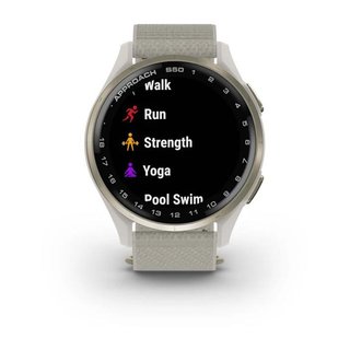 Garmin Approach S50 GPS Watch, marfil nylon/oro crema aluminio