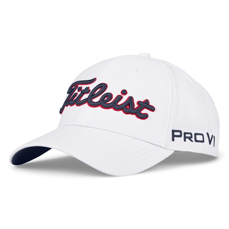 Titleist Tour Performance gorra de hombre, blanco/azul marino/rojo