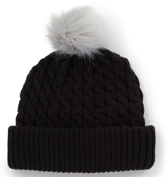 Titleist Cable Knit Pom Pom gorra de invierno de mujer, negra