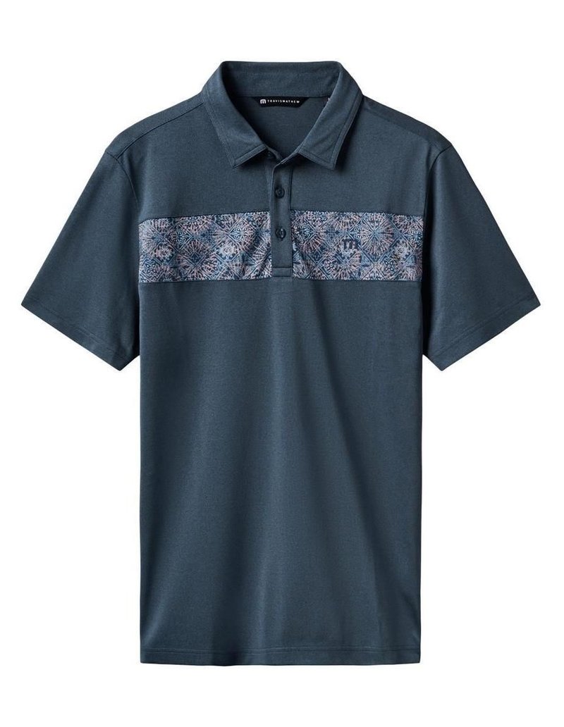 Travis Mathew Good Good Acropolis polo de hombre, mood indigo/vintage indigo