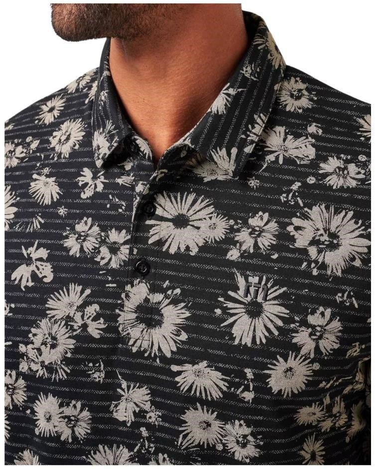 Travis Mathew Shaved Grove polo de hombre, negro