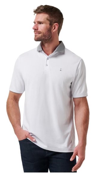 Travis Mathew Reservation Number polo de hombre, blanco