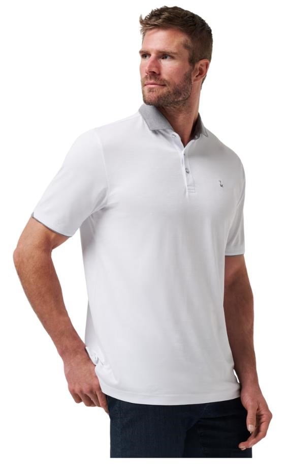 Travis Mathew Reservation Number polo de hombre, blanco