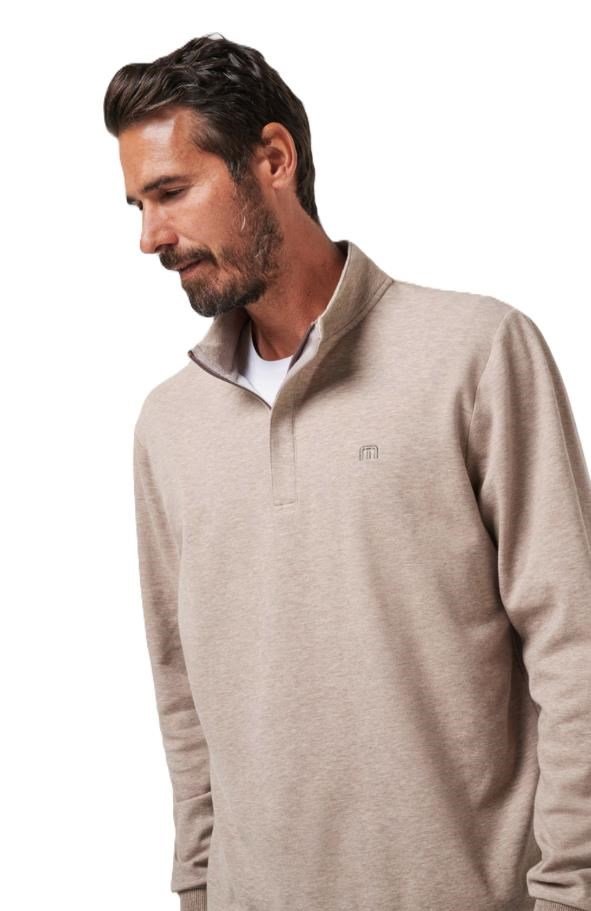 Travis Mathew CLOUD QUARTER ZIP 2.0 sudadera polar de hombre, portabella